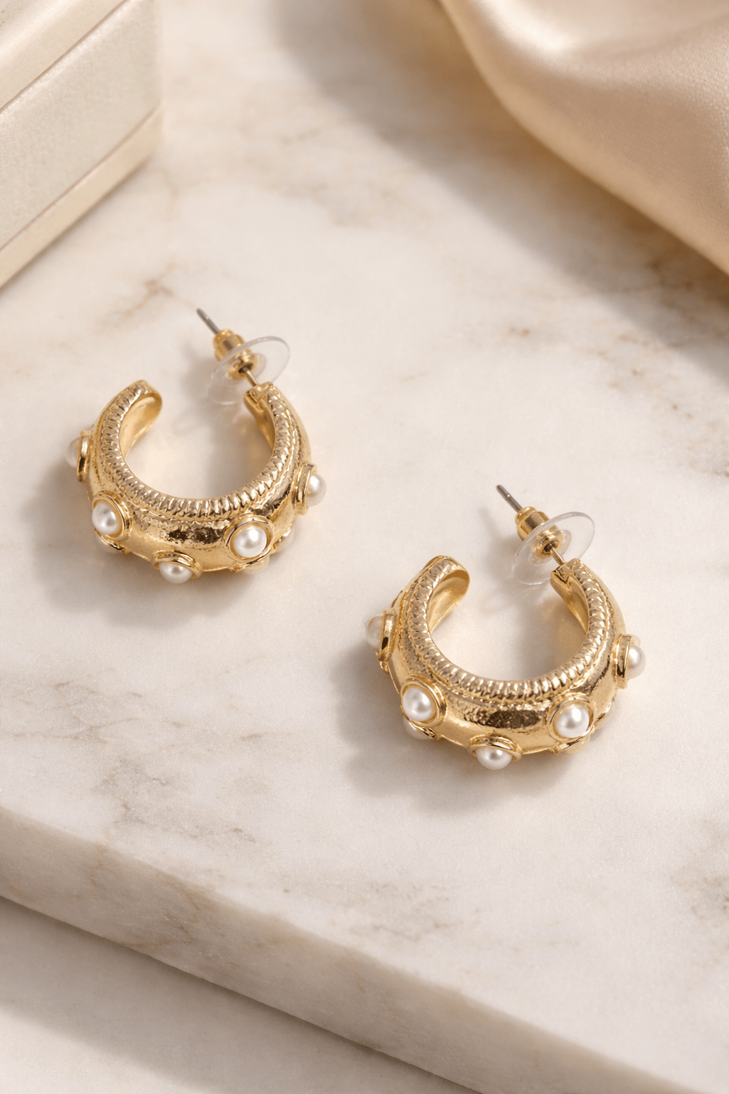 Multi Pearl Hoop - Chandeliers Boutique ny
