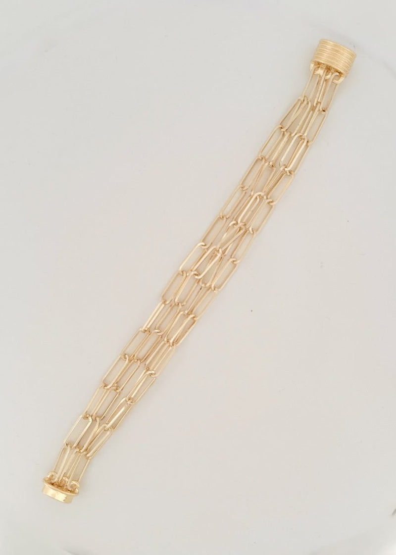 Multi Row PaperClip Bracelet - Chandeliers Boutique ny