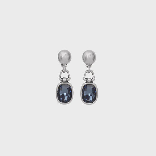 Navy Handmade Pewter Earrings - Chandeliers Boutique ny