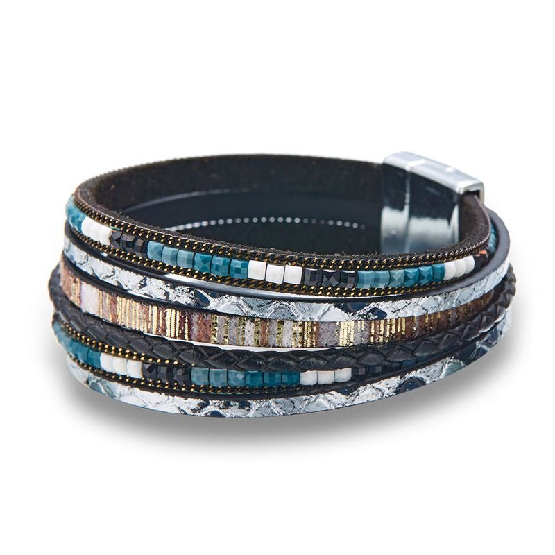 Olivia Multi Layer Leather Bracelet - Chandeliers Boutique ny