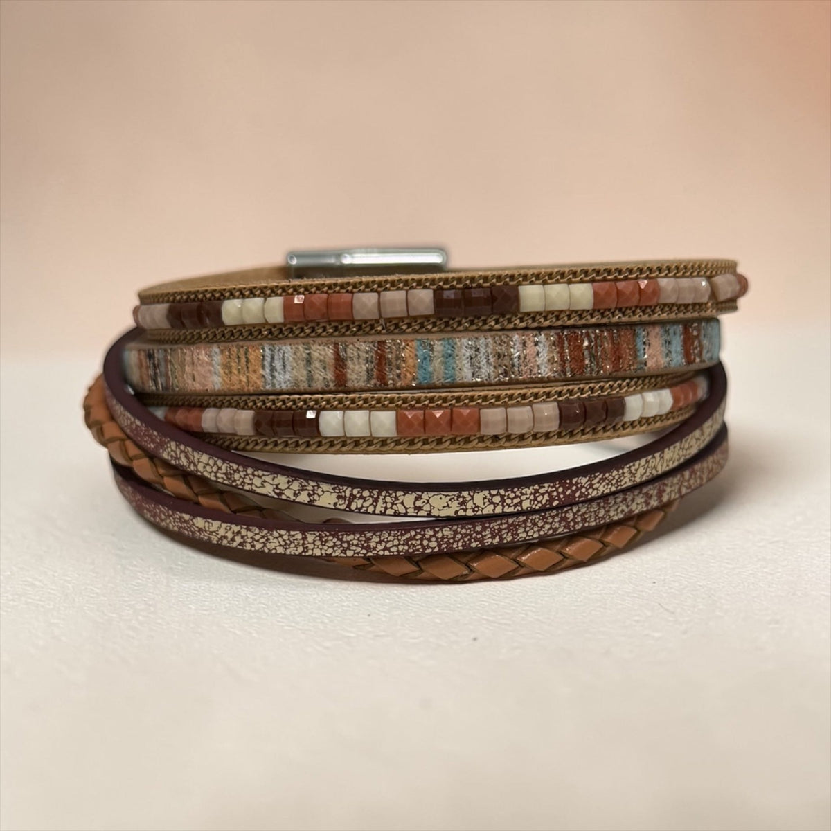 Olivia Multi Layer Leather Bracelet - Chandeliers Boutique ny