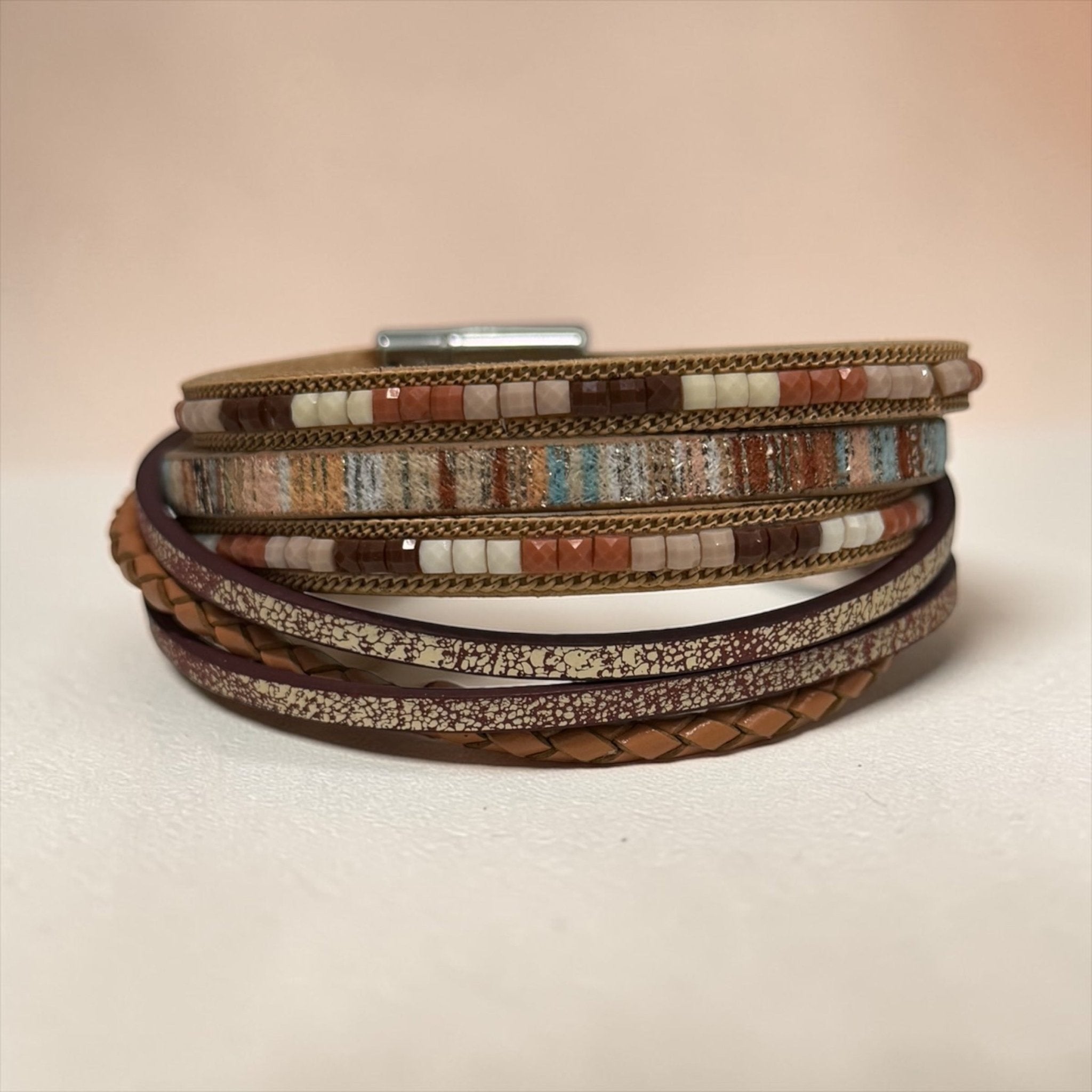 Olivia Multi Layer Leather Bracelet - Chandeliers Boutique ny