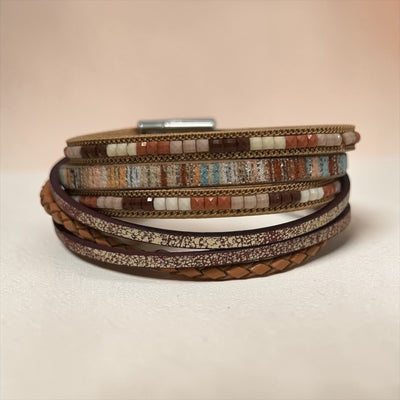 Olivia Multi Layer Leather Bracelet - Chandeliers Boutique ny