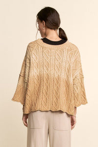 Ombre Cable Knit Sweater - Long Sleeve - Chandeliers Boutique ny