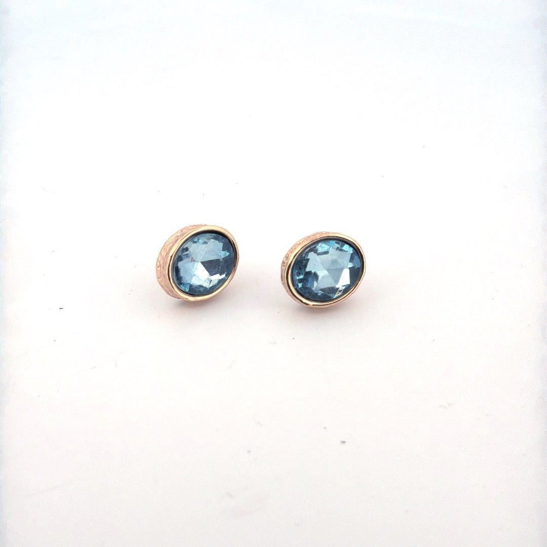 Oval Aqua Stud - Chandeliers Boutique ny