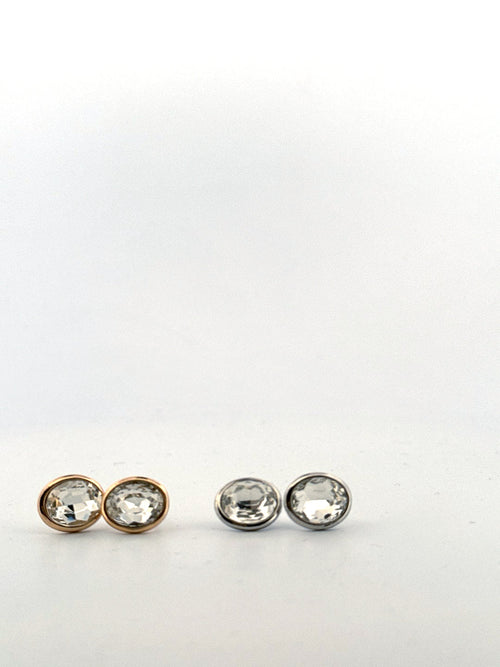 Oval Gem Stone Earring - Chandeliers Boutique ny