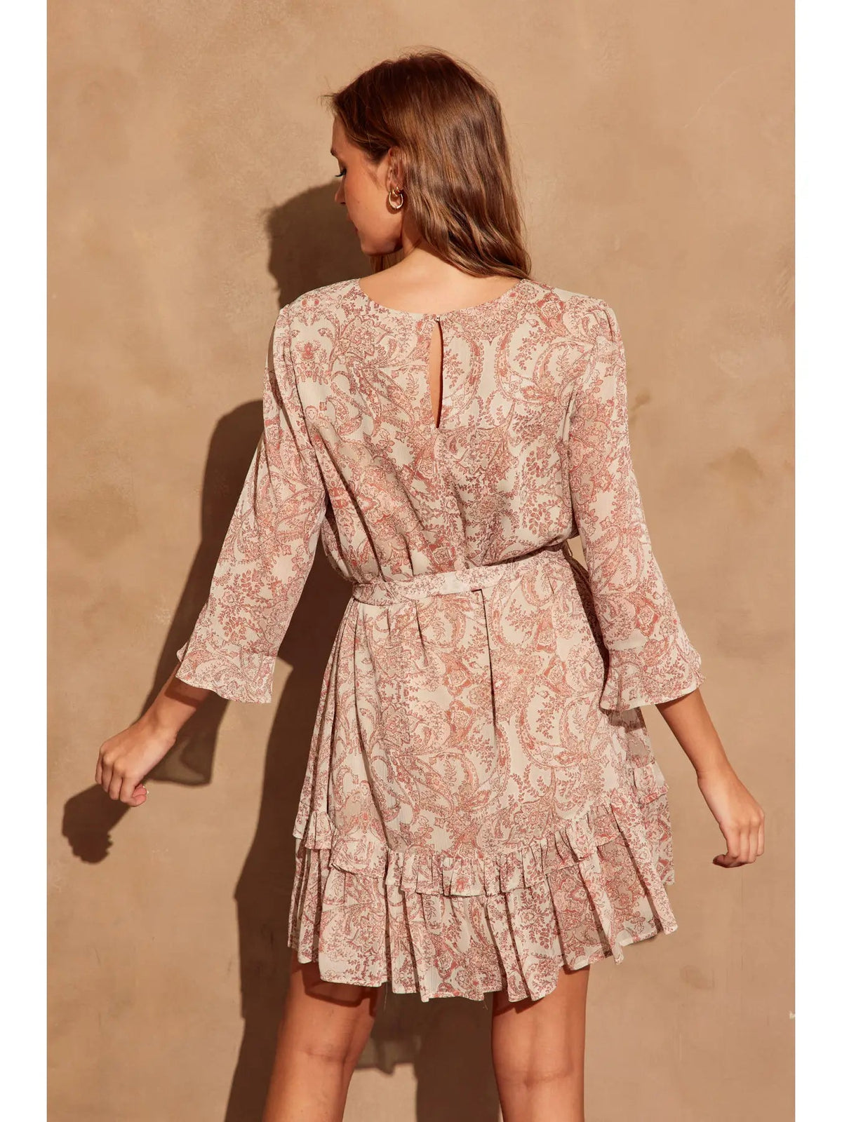 Paisley Flower Ruffled Dress - Chandeliers Boutique ny