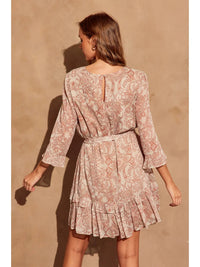 Paisley Flower Ruffled Dress - Chandeliers Boutique ny