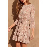 Paisley Flower Ruffled Dress - Chandeliers Boutique ny