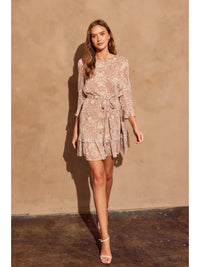 Paisley Flower Ruffled Dress - Chandeliers Boutique ny