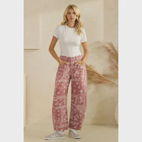 Paisley Printed Denim Pants - Chandeliers Boutique ny