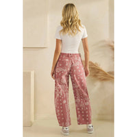 Paisley Printed Denim Pants - Chandeliers Boutique ny