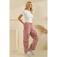 Paisley Printed Denim Pants - Chandeliers Boutique ny