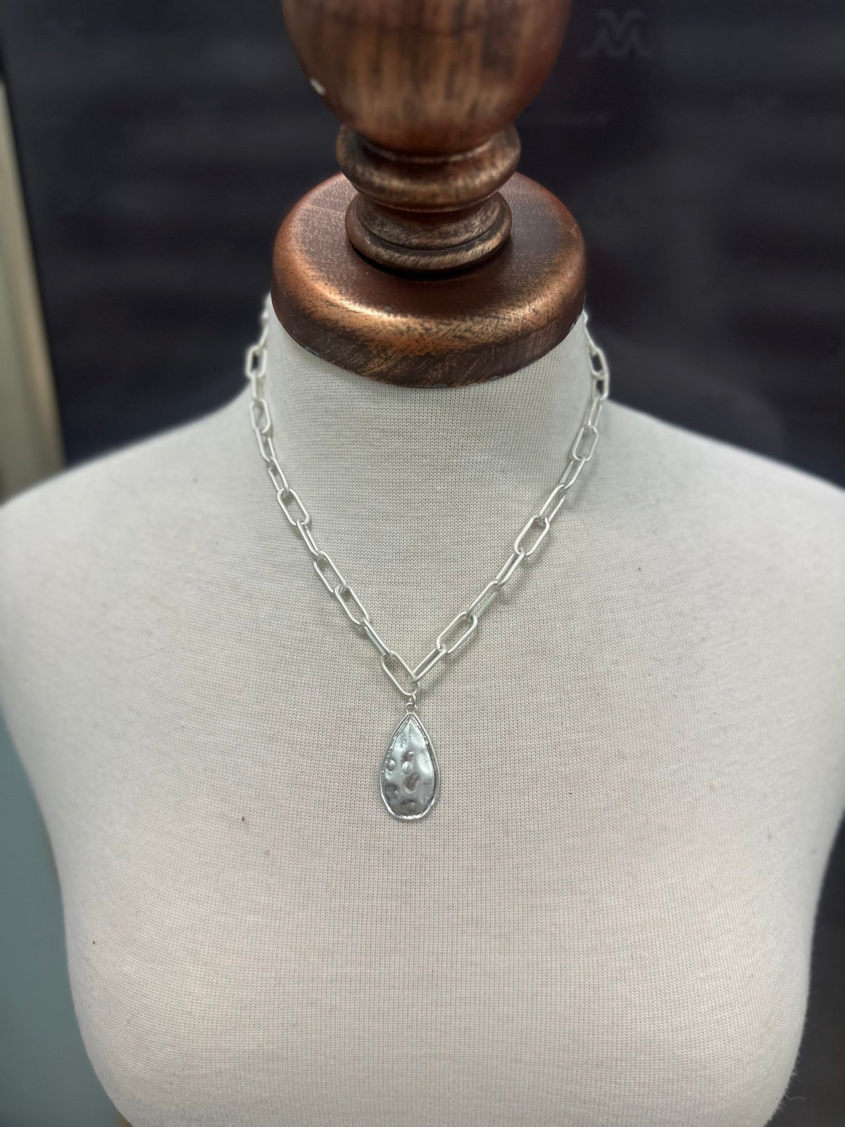 Paperclip Chain with Teardrop - Chandeliers Boutique ny