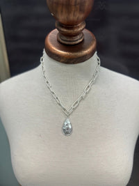 Paperclip Chain with Teardrop - Chandeliers Boutique ny