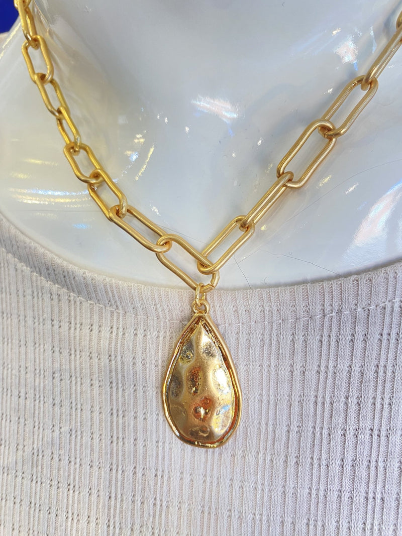 Paperclip Chain with Teardrop - Chandeliers Boutique ny