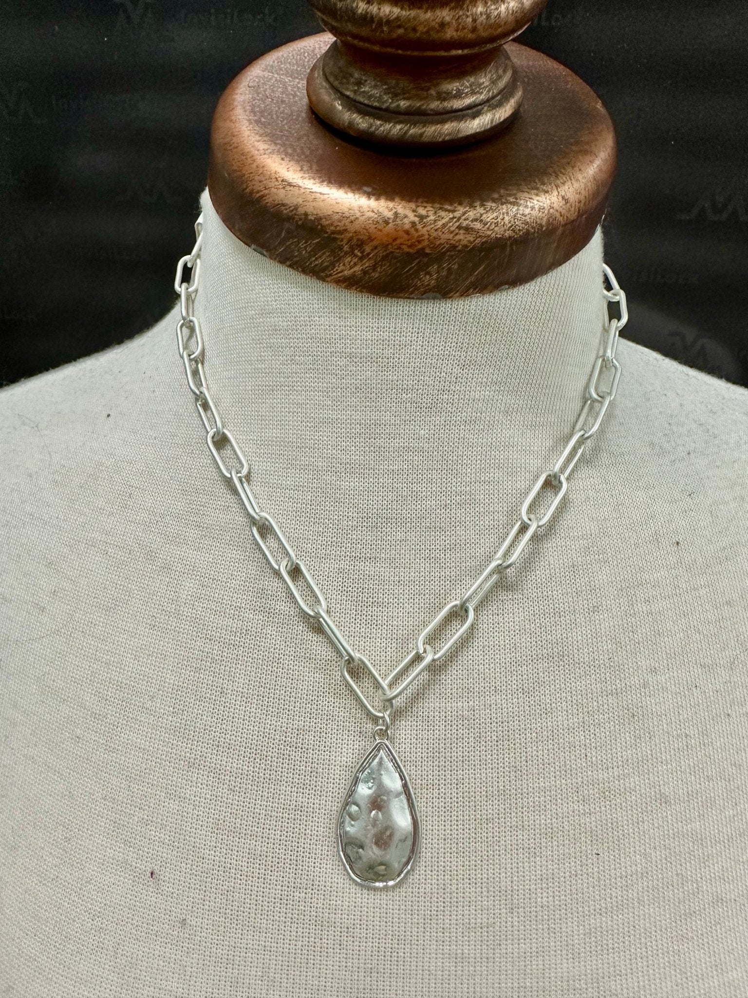 Paperclip Chain with Teardrop - Chandeliers Boutique ny