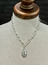 Paperclip Chain with Teardrop - Chandeliers Boutique ny