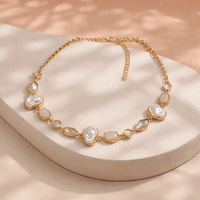 Pearl Plus Stone Statement Necklace - Chandeliers Boutique ny
