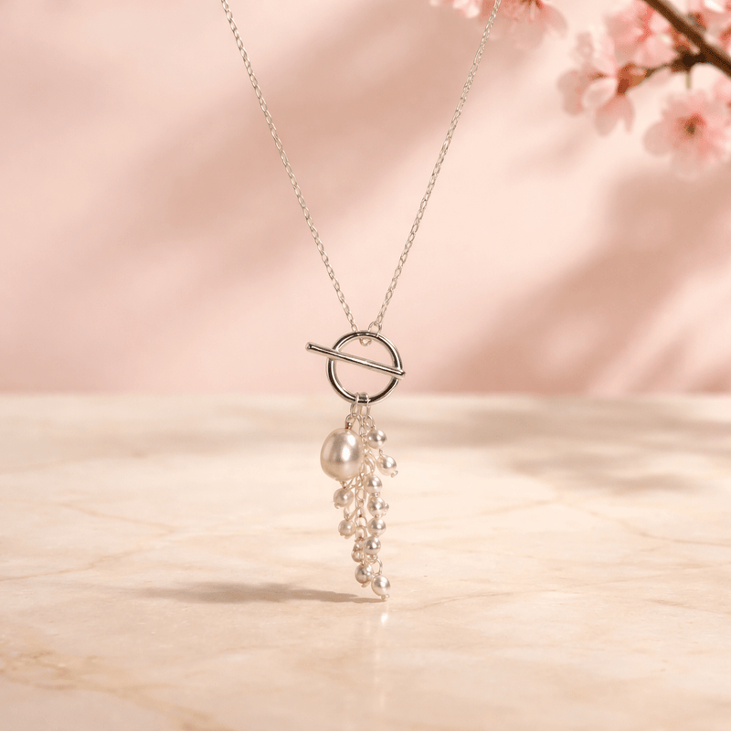 Pearl + Toggle Necklace - Chandeliers Boutique ny