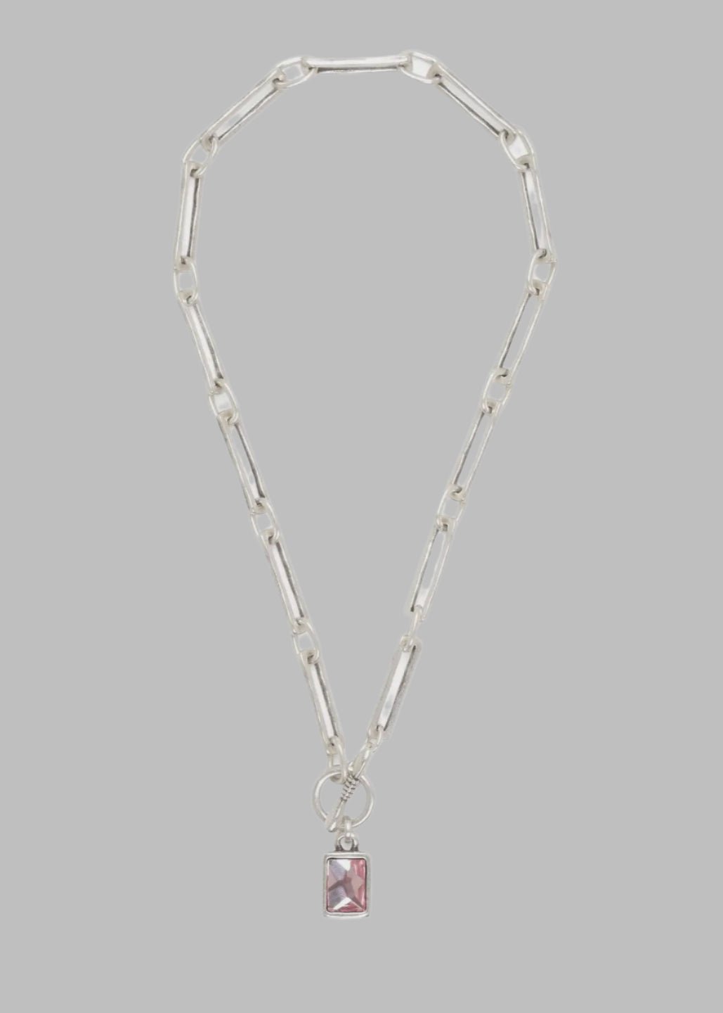 Pink Handmade Crystal Pewter Necklace - Chandeliers Boutique ny