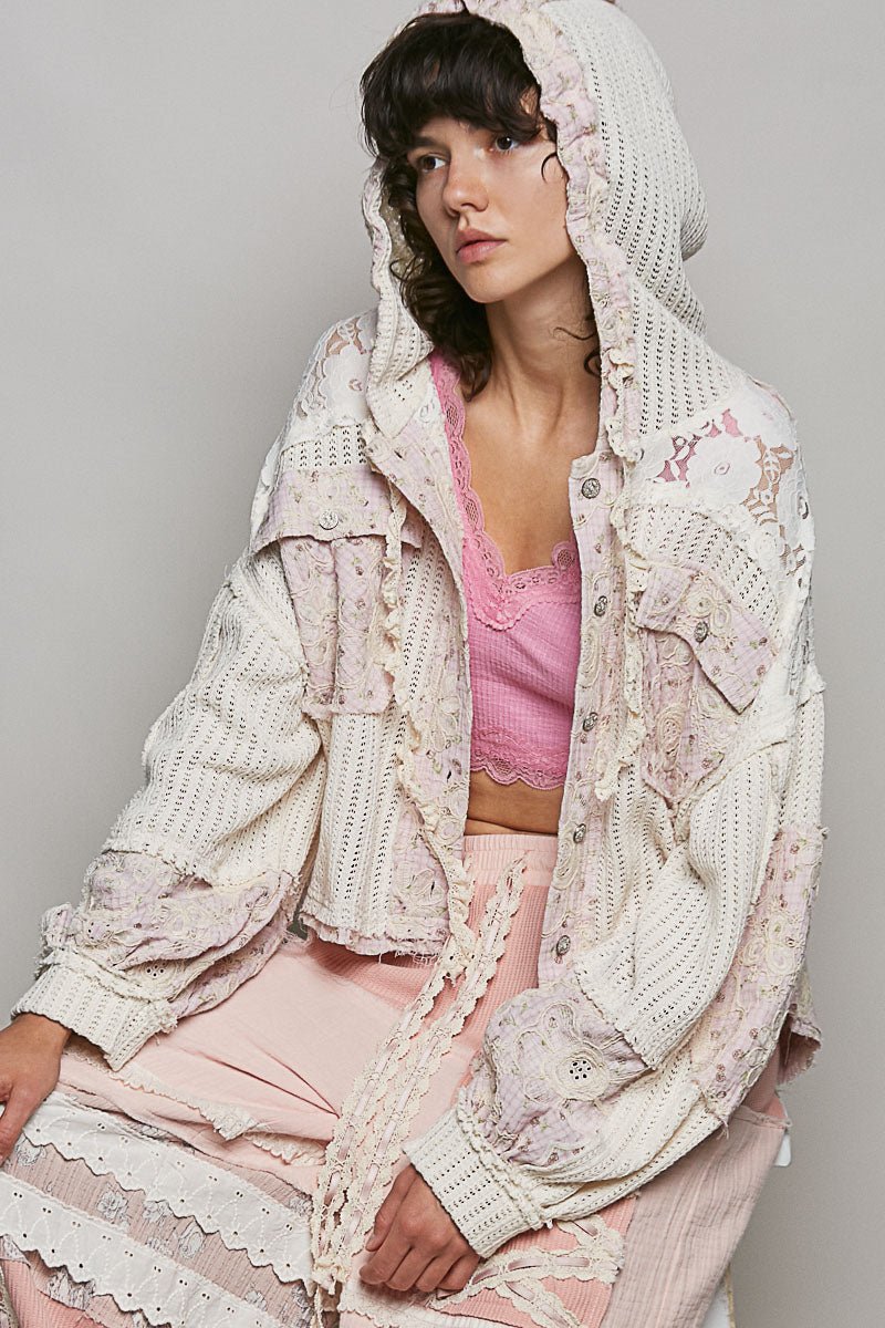 Pink Lady Lace Cardi - Chandeliers Boutique ny