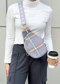 Plaid Flannel Sling Bag - Chandeliers Boutique ny