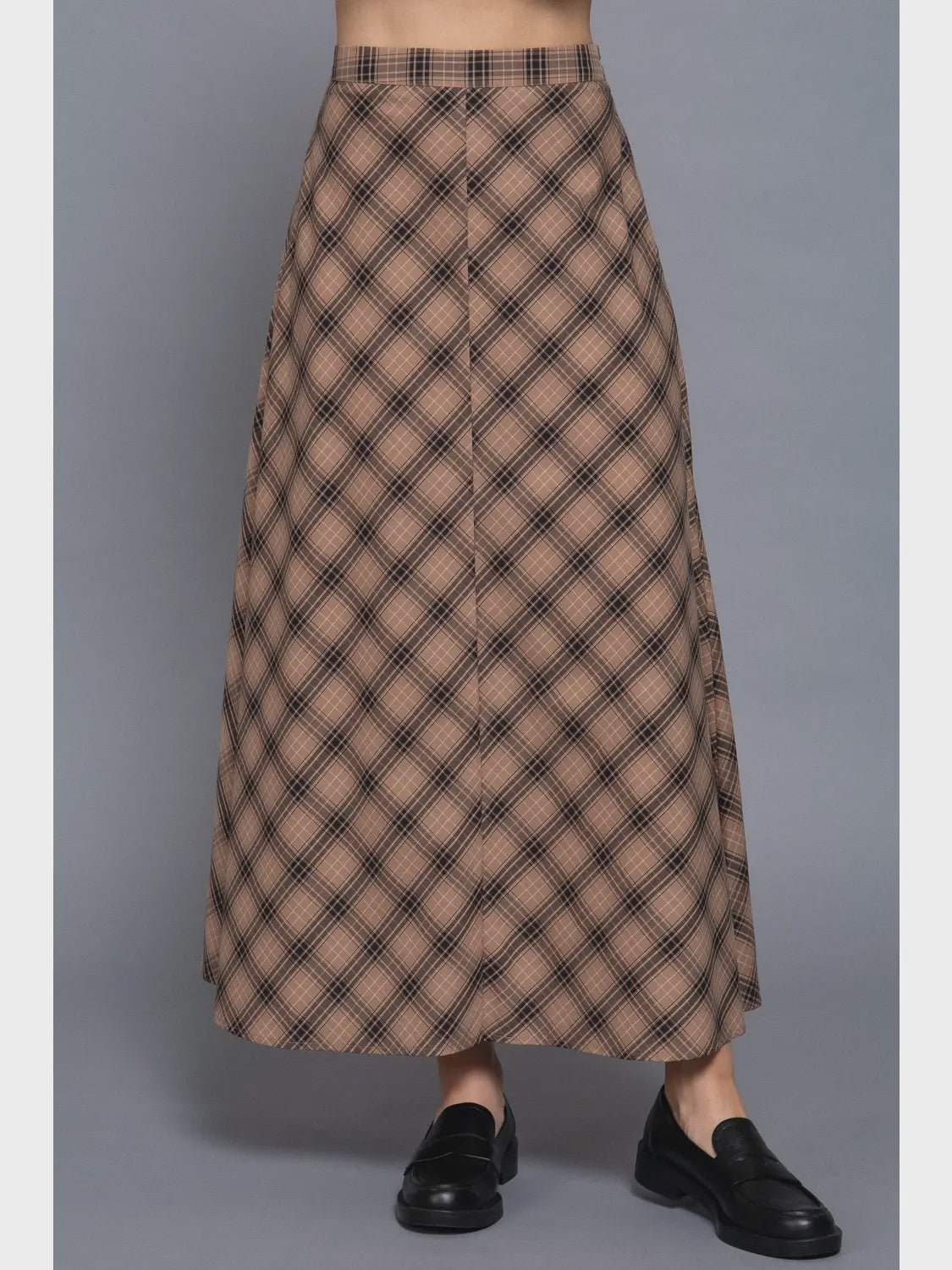 Plaid Midi Skirt - Chandeliers Boutique ny