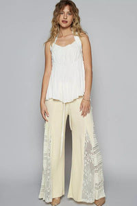 POL Backless Halter Sleeveless Top with Smocking Shirring Detail - Chandeliers Boutique ny