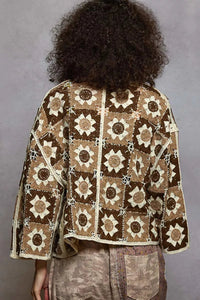 POL Open Front Cardigan with Varied Patterns - Chandeliers Boutique ny