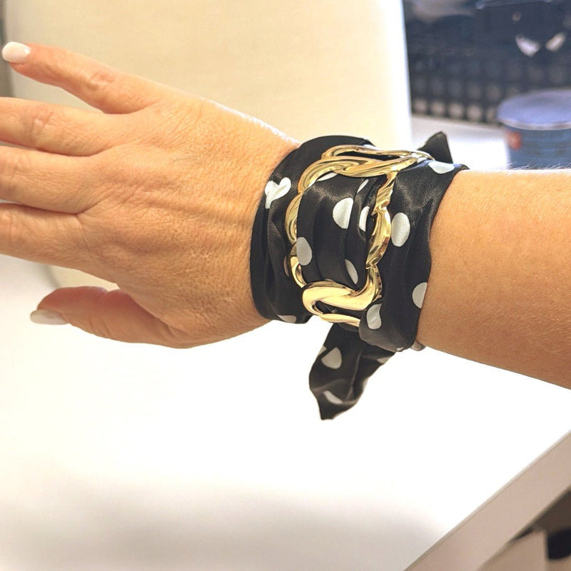 Polka Dot Scarf Bracelet - Chandeliers Boutique ny