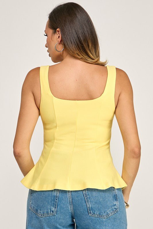 Ponte Sleeveless Fitted Top - Chandeliers Boutique ny