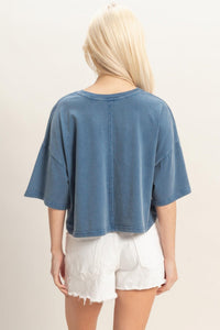 Raw Edge Star Patch Top - Chandeliers Boutique ny