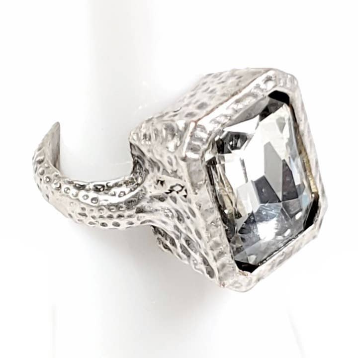 Rectangle pewter Ring - Chandeliers Boutique ny