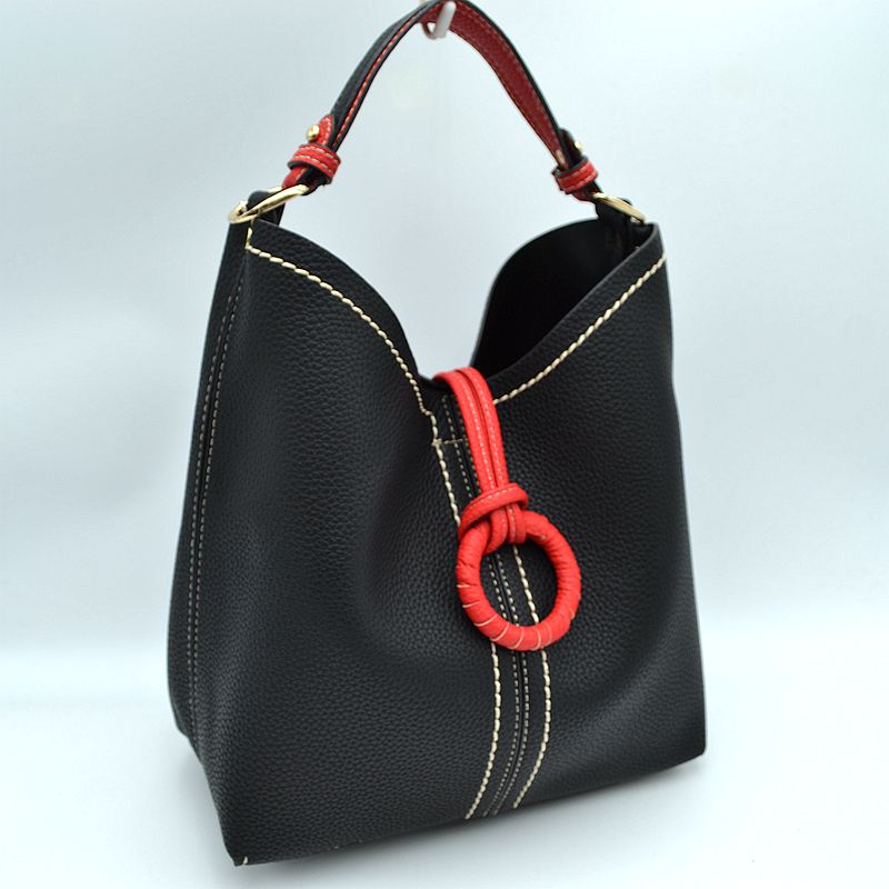 Red Bucket Bag - Chandeliers Boutique ny