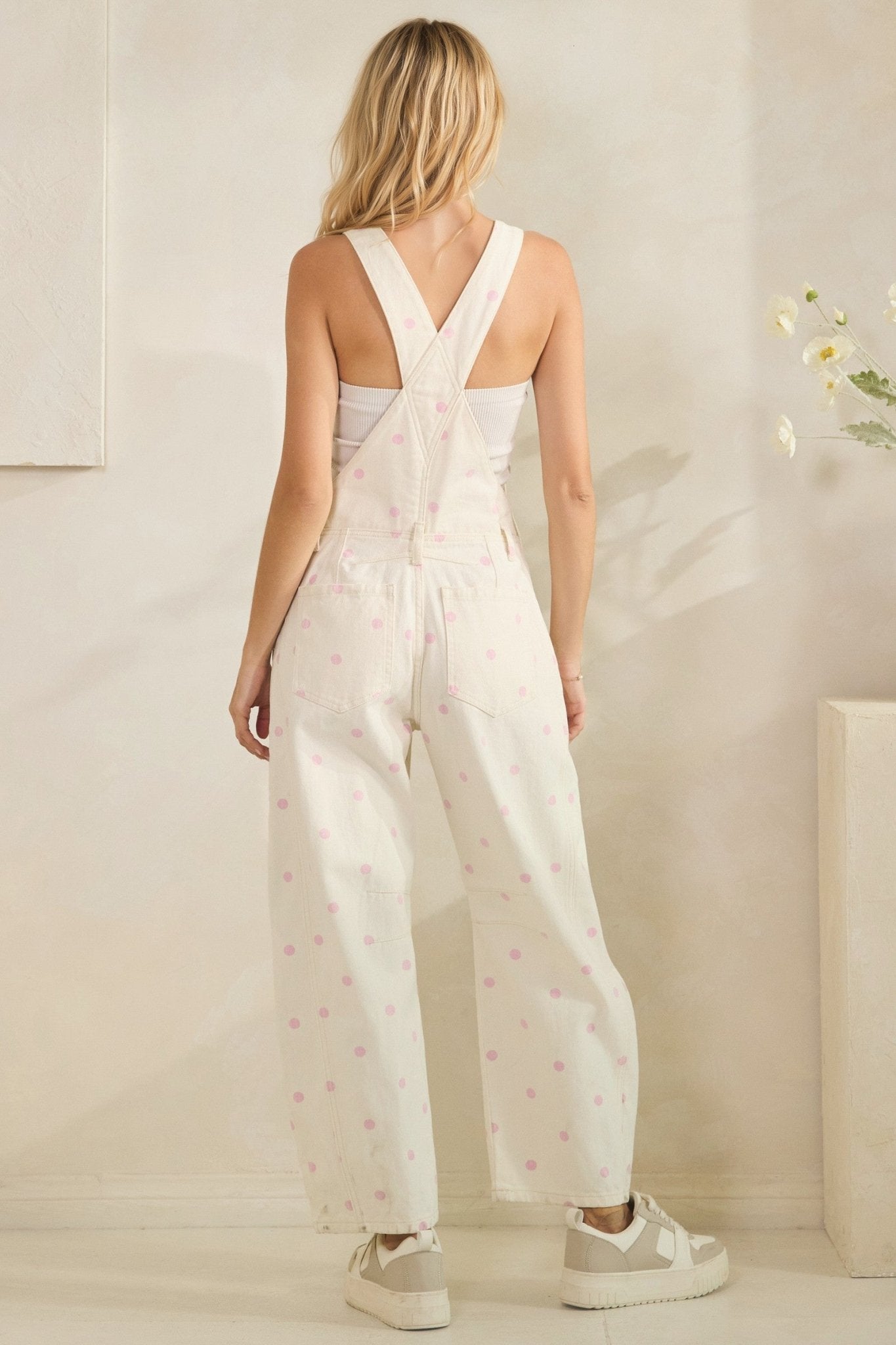 Relaxed Chic Polka Dot Overalls - Chandeliers Boutique ny