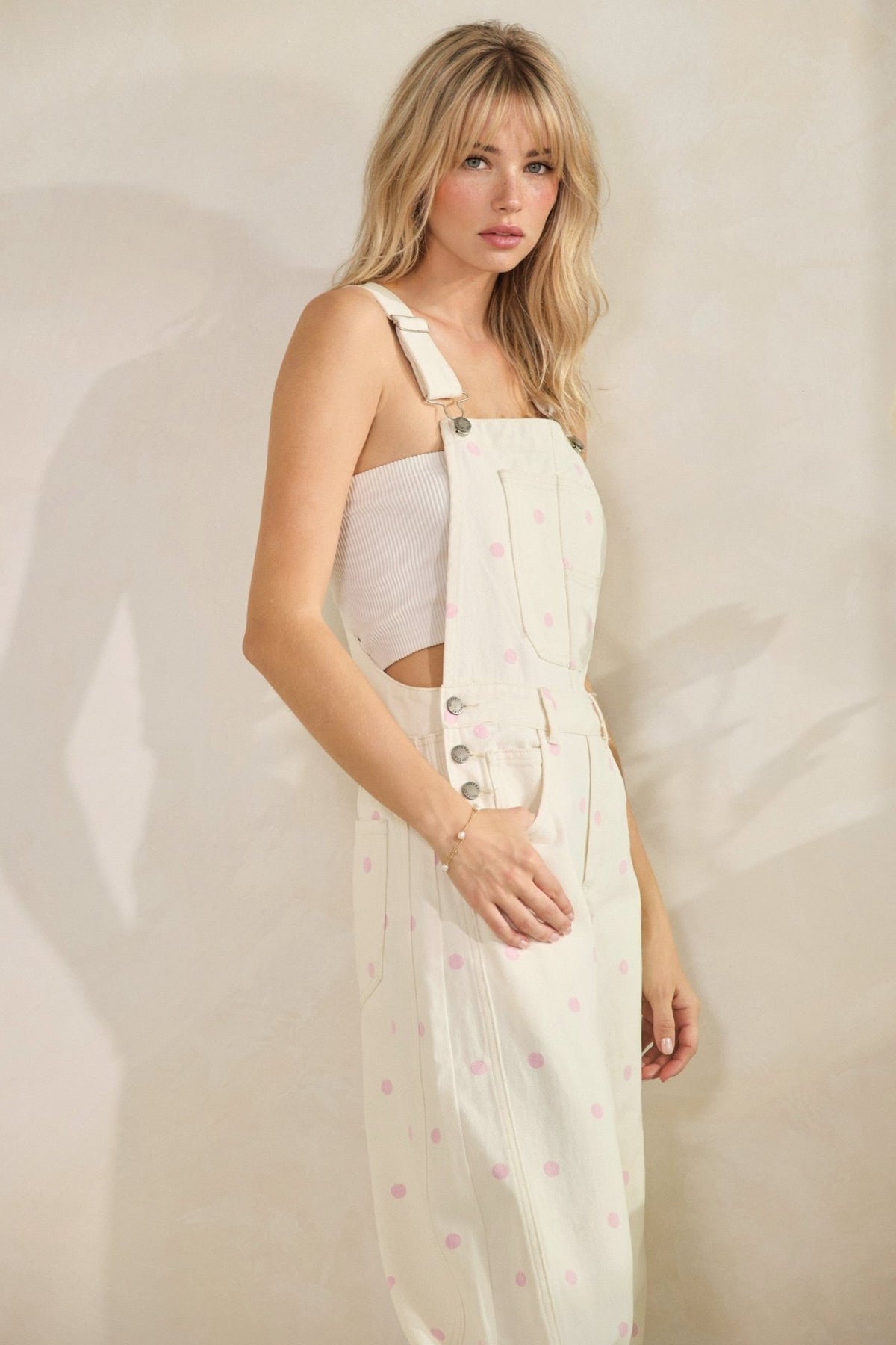 Relaxed Chic Polka Dot Overalls - Chandeliers Boutique ny