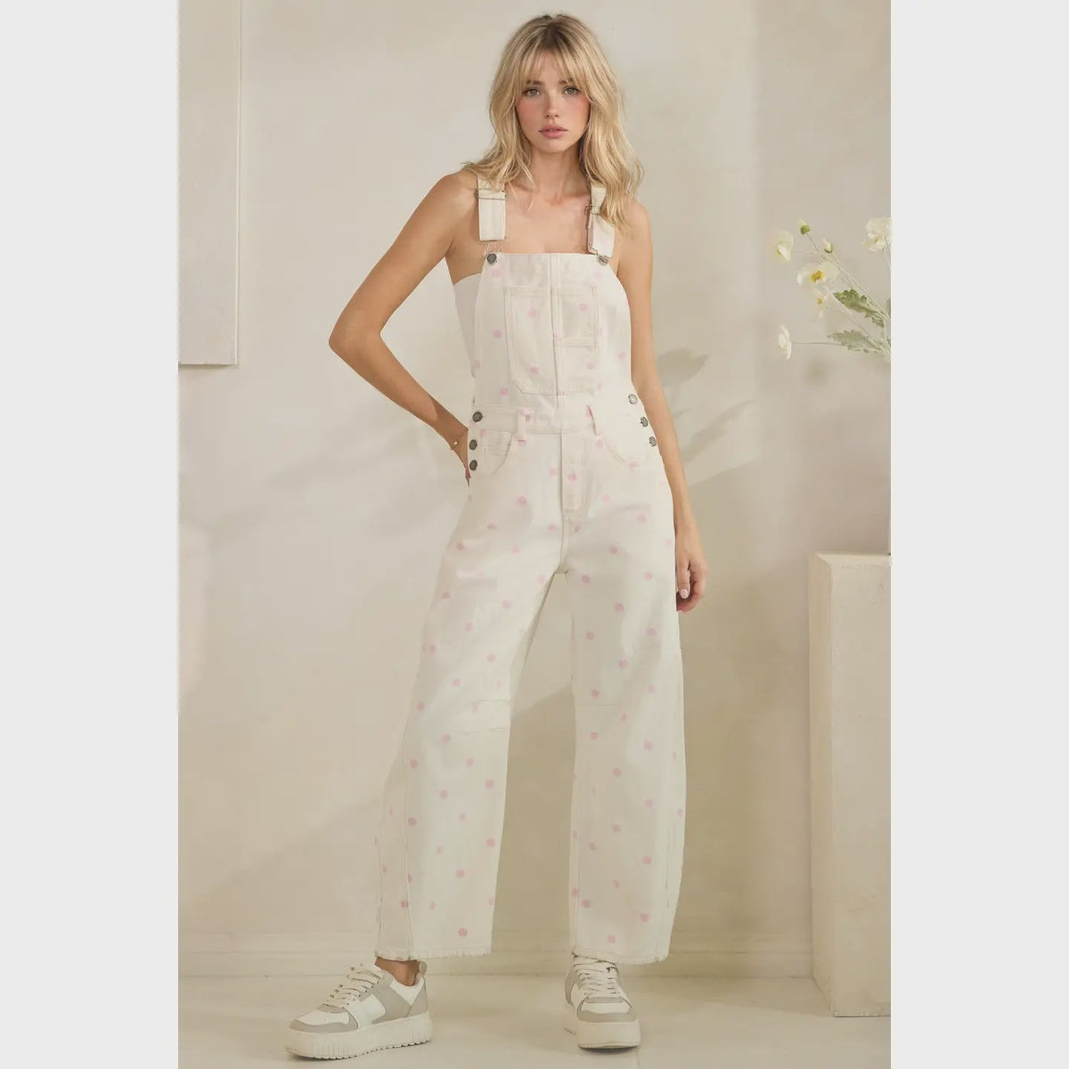 Relaxed Chic Polka Dot Overalls - Chandeliers Boutique ny