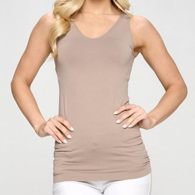 Reversible V or U Neckline Seamless Tank - Chandeliers Boutique ny