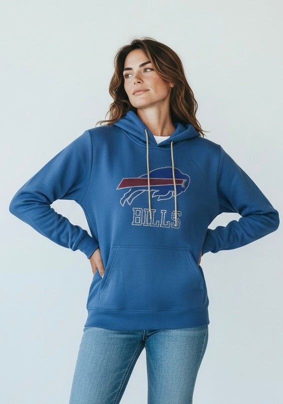 buffalo bills gear buffalo ny Rhinestone Buffalo Bills Hoodie with Bling String