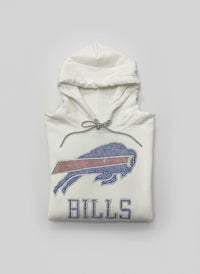 Rhinestone Buffalo Bills Hoodie w/Bling String - Chandeliers Boutique ny