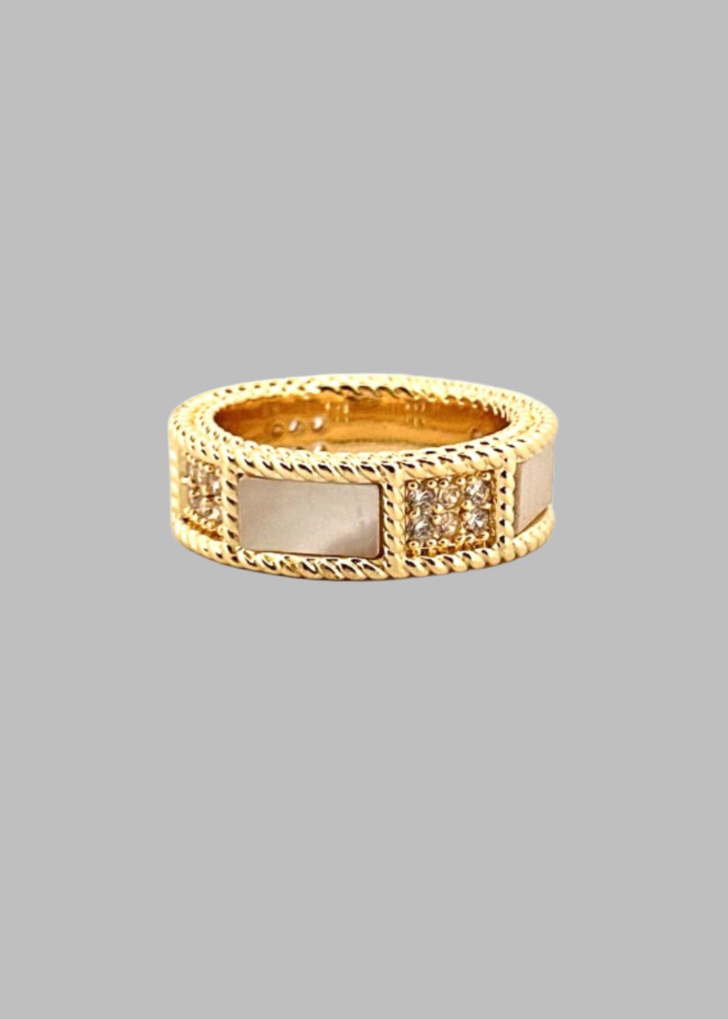 Rhinestone colorblock ring - Chandeliers Boutique ny
