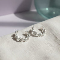 Rhinestone Petal Earring - Chandeliers Boutique ny