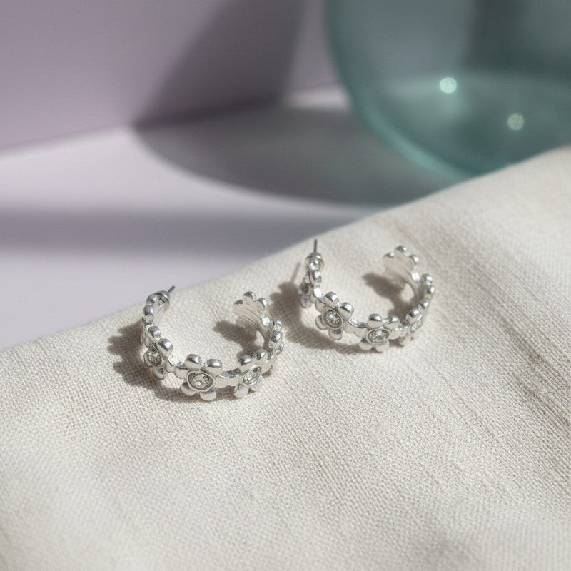 Rhinestone Petal Earring - Chandeliers Boutique ny