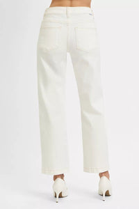 RISEN Full Size Tummy Control Mid Rise Ankle Straight Jeans Plus Size - Chandeliers Boutique ny