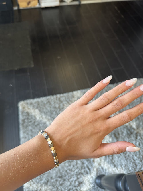 Row of Hearts Bracelet - Chandeliers Boutique ny