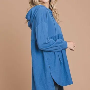 Ruching Hoodie Top - Chandeliers Boutique ny