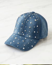 Satin Lined Studded Hat - Chandeliers Boutique ny