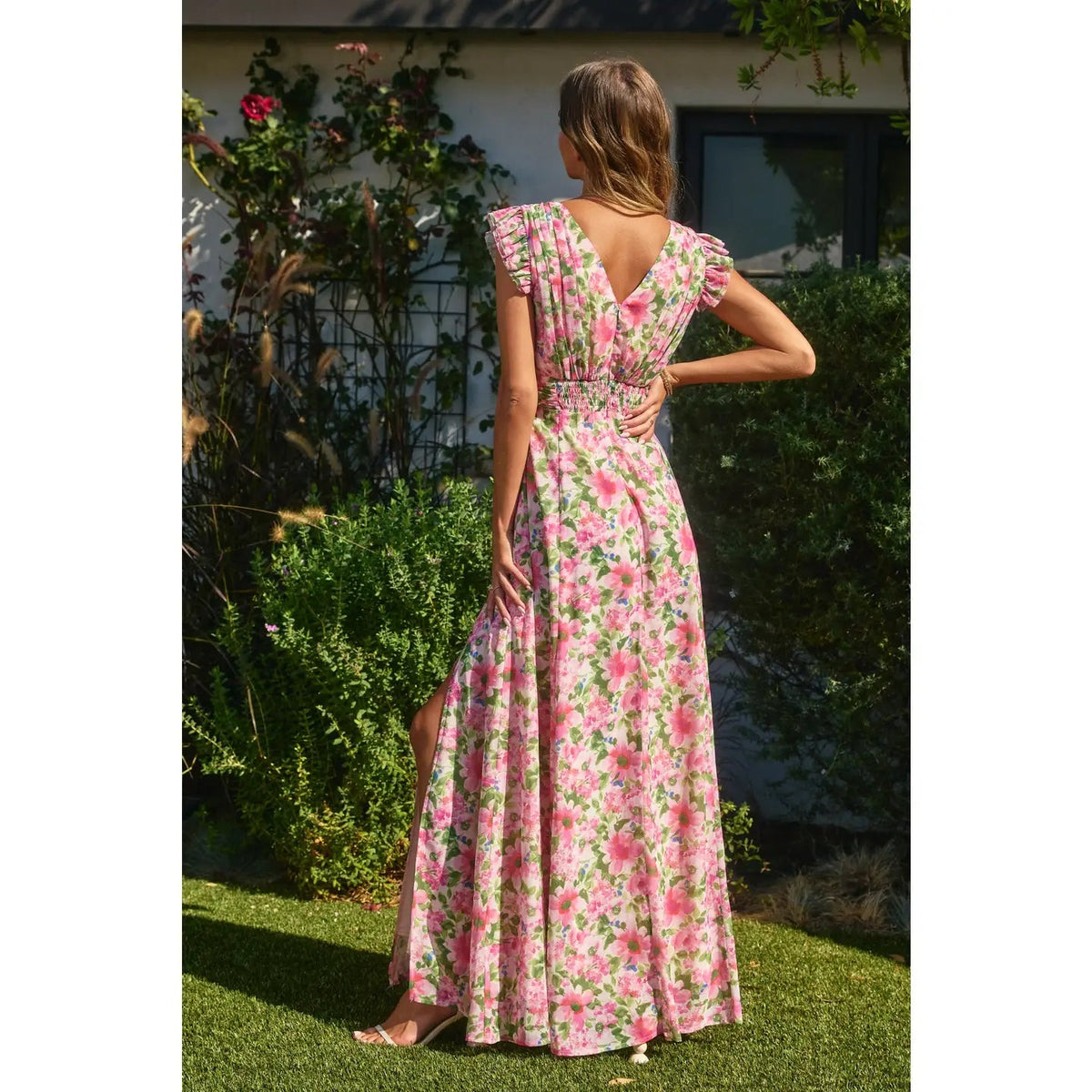 Send Love Plunging Tuck Maxi Dress - Chandeliers Boutique ny