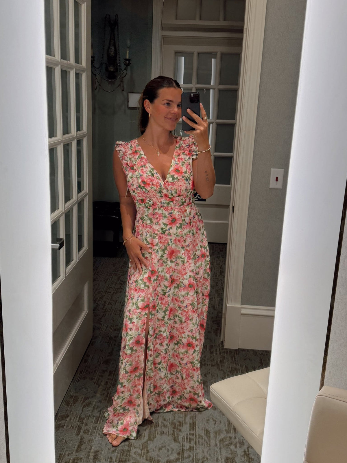 Send Love Plunging Tuck Maxi Dress - Chandeliers Boutique ny